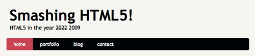 шапка шаблона на HTML5